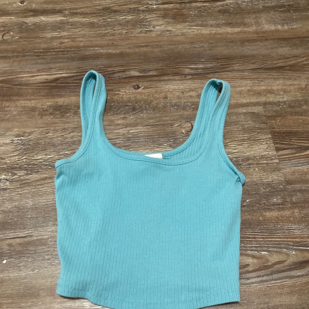 Blue tank top, from Tilly’s, not to fitted just a little loose